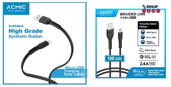 ACMIC Charging dan Data Cable