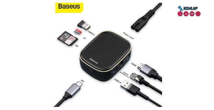 Baseus Type-C Hub to USB HDMI 4k USB 3.0 SDTF RJ45 PD 60W Fast Charging