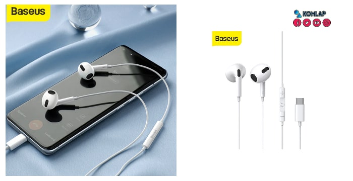 Baseus Encok C17 Headset Handsfree Type C Wired Earphone Mic